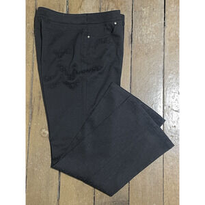 Anne Klein A Line Sz 6 Dress Pants 32"x30" Brown w/Lion Head Logo Stretch Cotton